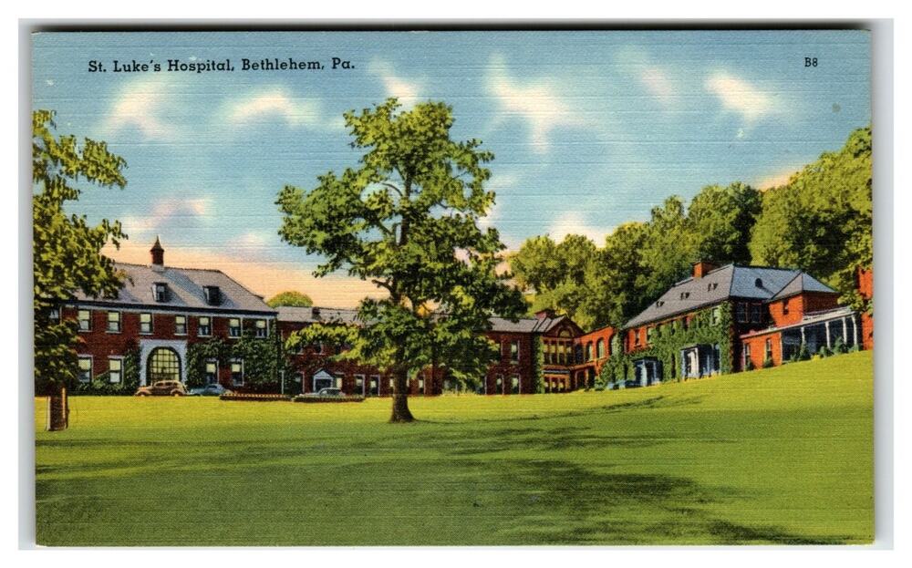 St. Luke's Hospital Bethlehem PA Linen Postcard R. Ramsay Mebane